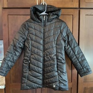 Spyder Kids Black Quilted Puffer Jacket